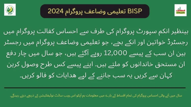 BISP Ehsaas Programme Payment detail in-Urdu