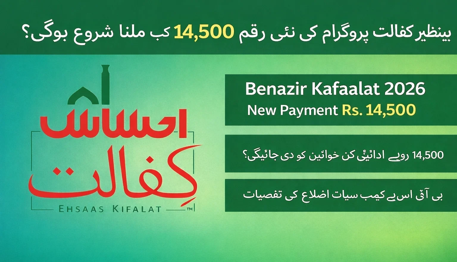 Benazir Kafaalat Program New 14,500 Payment Check Online